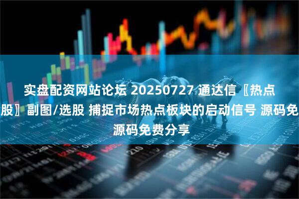 实盘配资网站论坛 20250727 通达信〖热点板块选股〗副图/选股 捕捉市场热点板块的启动信号 源码免费分享